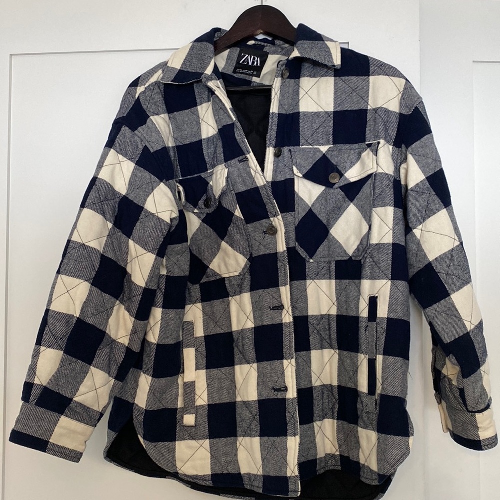 Zara oversized plaid jacket